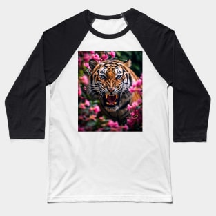 Floral Tiger Roar Baseball T-Shirt